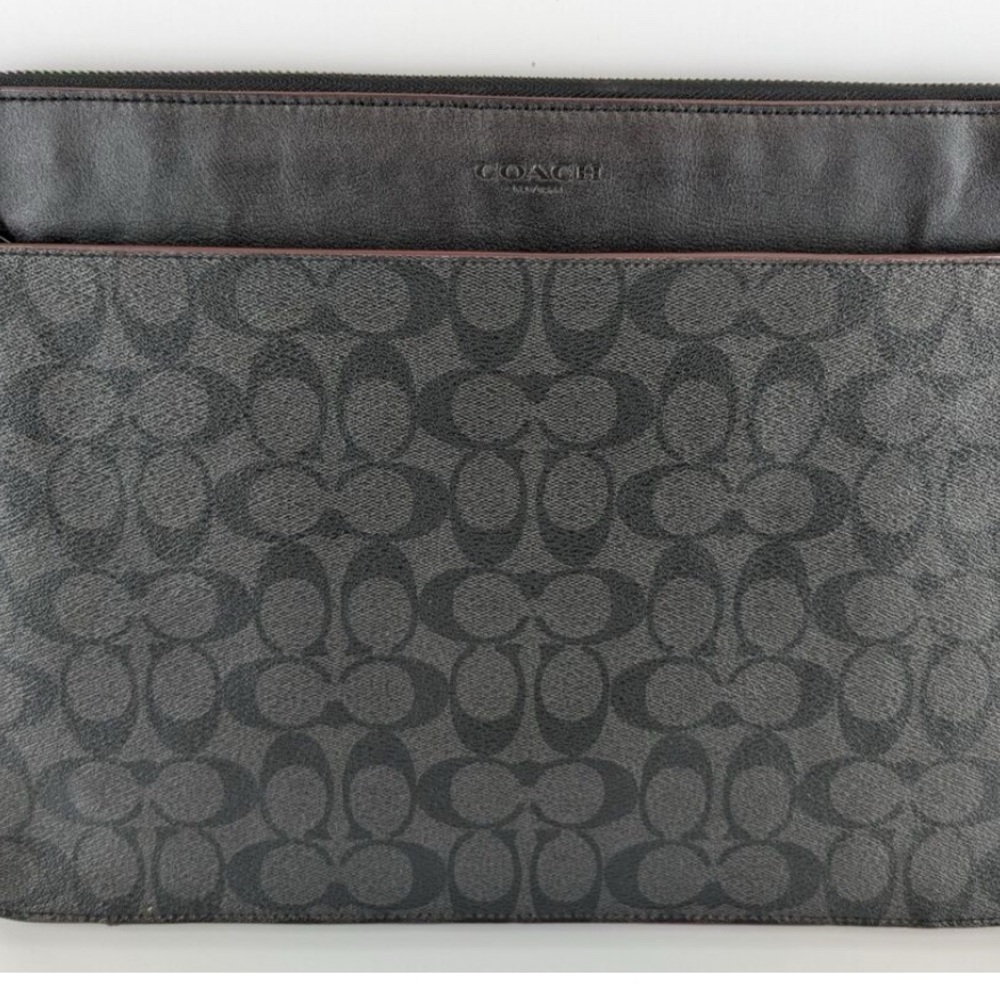 Coach Gray Laptop Bag Sleek Minimalist Design